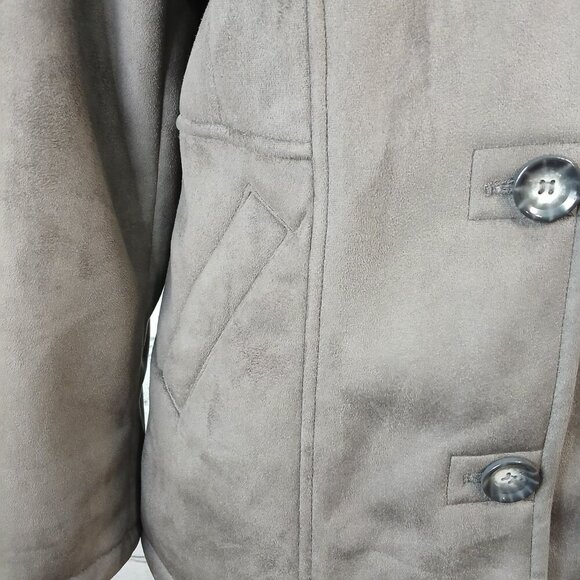 WOMEN'S NAUTICA BRAND COAT, THIGH LENGTH, FAUX FUR LINED HOOD, SIZE LARGE, Y2K - Picture 4 of 12